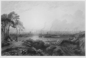 Manchester, fra Kersal Moor, fra bildet i Royal Collection